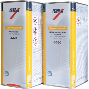Spies Hecker clearcoat set 8650 HS Optimum Plus clearcoat + VHS hardener 3225 normal 10 liter