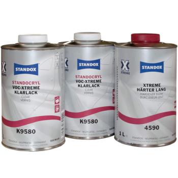 Standox 2K VOC Xtreme Klarlack K9580  SET with Xtreme Hardener 4590 slow 3 liter