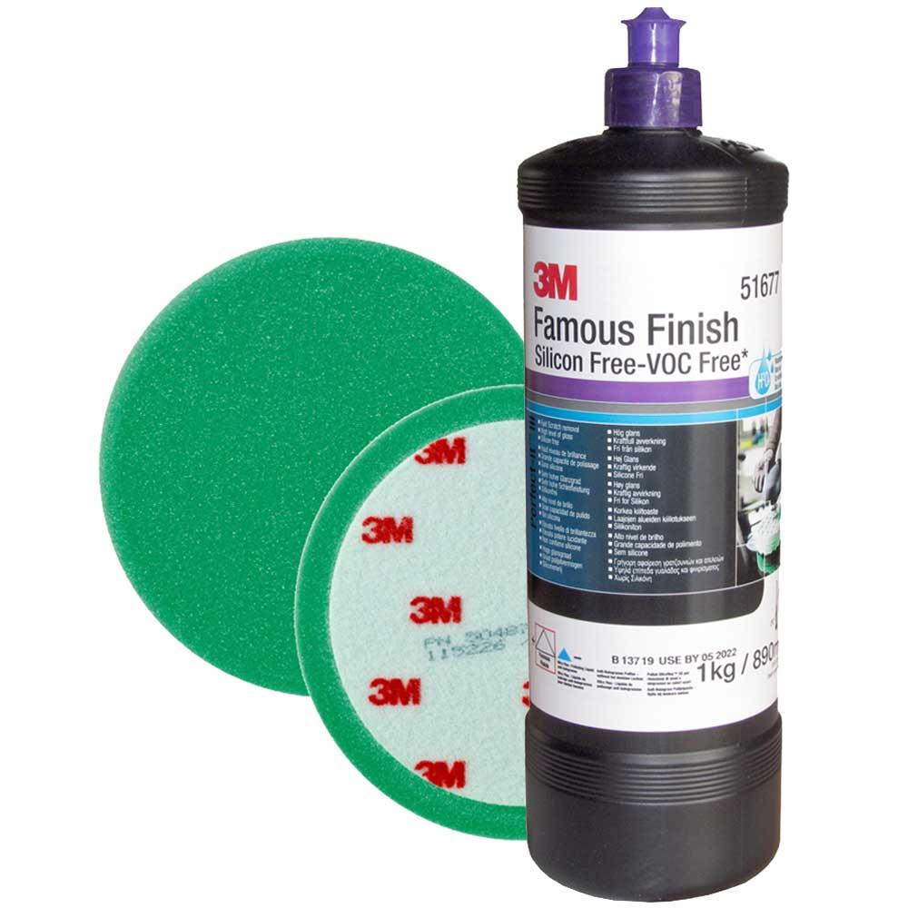 3M Perfect-it III Famous Finish BUNDLE 51677 1 kg + Velcro Green Compound Head 50487 1 pc