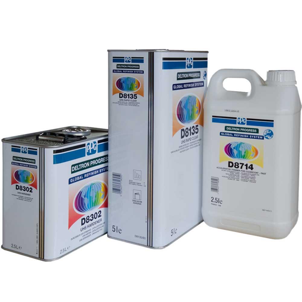 PPG Set Klarlack D8135 + Härter kurz D8302 + Verdünnung D8714 10 Liter