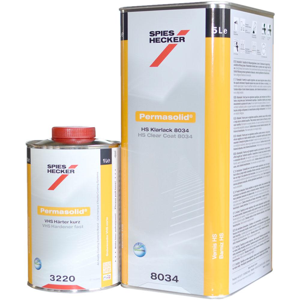 Spies Hecker Klarlack Set 8034 HS Klarlack + VHS Härter 3220 kurz 7 Liter