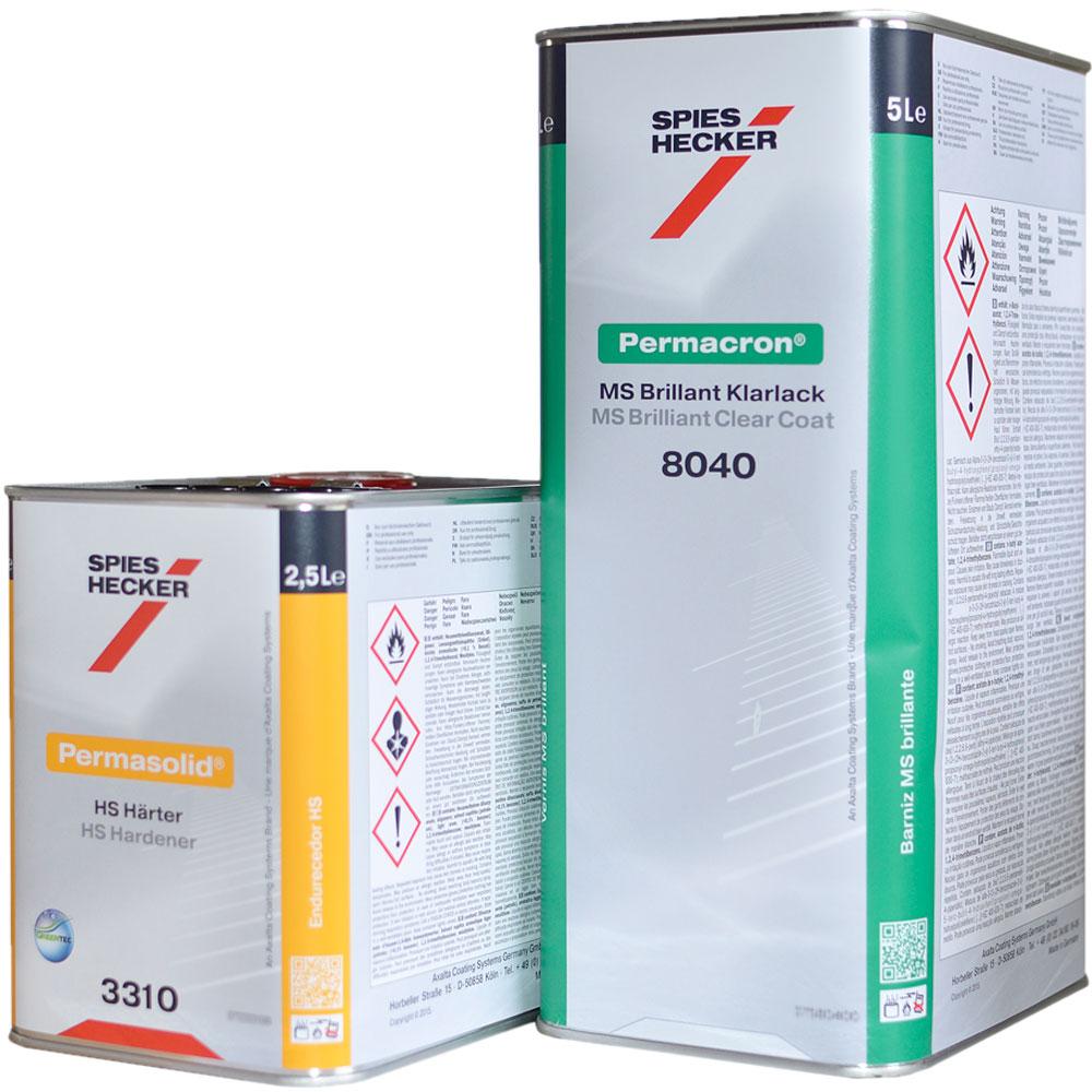 Spies Hecker clearcoat set 8040 MS Brillant clearcoat + HS hardener 3310 7,5 liter